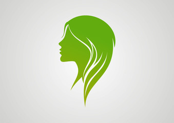 Woman Hair style Silhouette logo vector