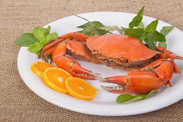 Cooked whole crab