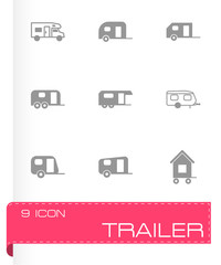 Vector trailer icon set