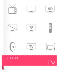 Vector tv icon set