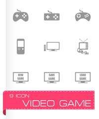 Vector video game icon set