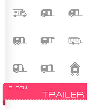 Vector trailer icon set