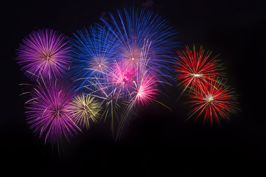 Colorful firework display. Happy New Year 2115