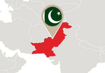Pakistan on World map