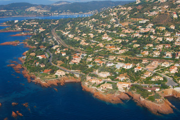 Fototapeta premium Vue aérienne, Alpes-Maritimes et Var.