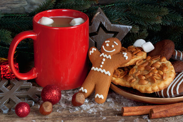 cookies and cocoa as a festive meal