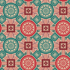 Geometrical Ornament With Flowers