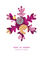 Vector abstract textured bubbles Christmas snowflake silhouette