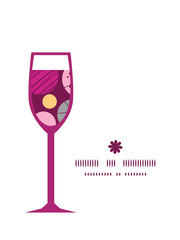Vector abstract textured bubbles wine glass silhouette pattern