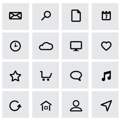 Fototapeta premium Vector black universal icon set