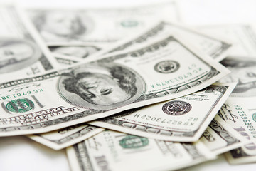 USA money -  Lots of hundred dollar banknotes - 74095949