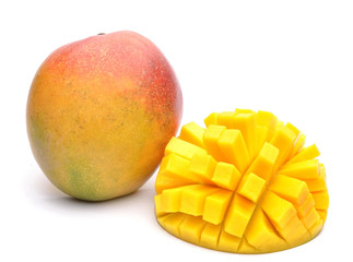 mango fruit slice isolated on white background