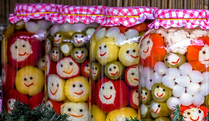 Fototapeta na wymiar Happy pickles from Romania 2