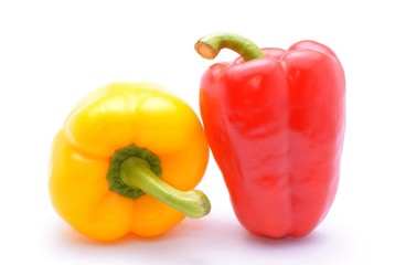 Colored Peppers Isolated On White Background