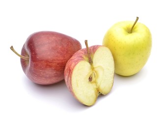 Apples on white background