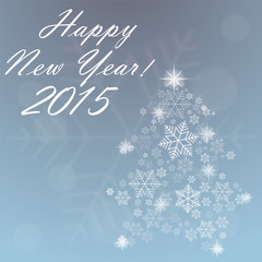 Happy new year background with snowflakes - vector postcard
