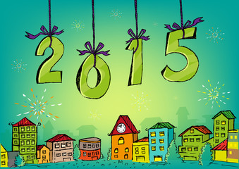 Hand Drawn New Year 2015 concept