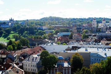 Vilnius city aerial view from Vilnius University tower