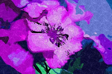 Foto op Plexiglas Abstract flower oil painting © maxtor777