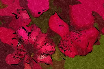 Rolgordijnen Abstract flower oil painting © maxtor777