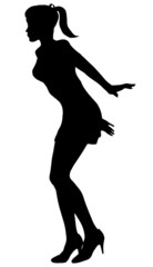Fototapeta premium Vector silhouette of a woman.