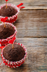 chocolate muffins for Valentine's day