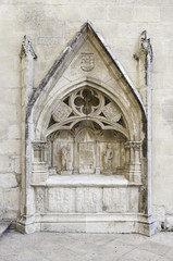 Fototapeta na wymiar Interior of ancient gothic cathedral