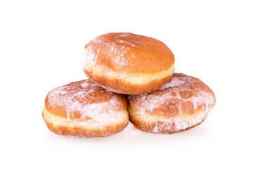 Fresh fried donuts with powdered sugar