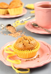 Homemade gluten free muffins from buckwheat flour
