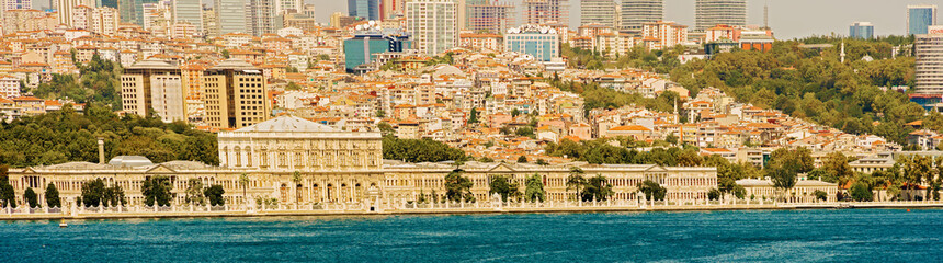 Fototapeta na wymiar Dolmabahce palace, view from Bosphorus in Istanbul, Turkey