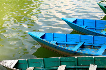 Wooden boats on lake Phewa. Pokhara-Nepal. 0706