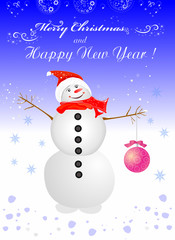 Christmas background with a beautiful ball