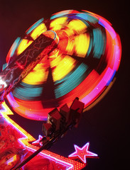 Amusement Park Ride spinning