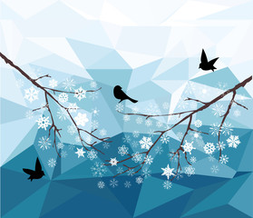 Snow Branches With Birds