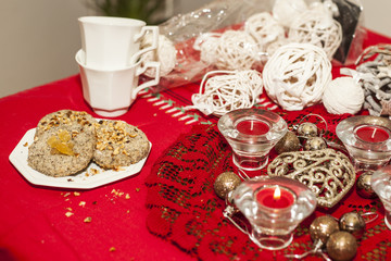 Buckwheat biscuits and dried fruit.