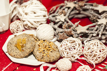 Buckwheat biscuits and dried fruit.