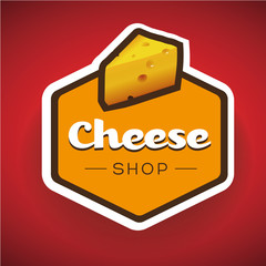 Cheese shop label or badge vector