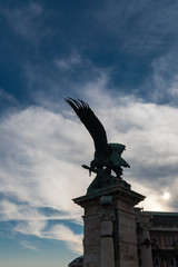 Statue of a Turul bird in the Buda Castle, Budapest