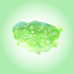 Vector watercolor autumn poster with hand drawn text