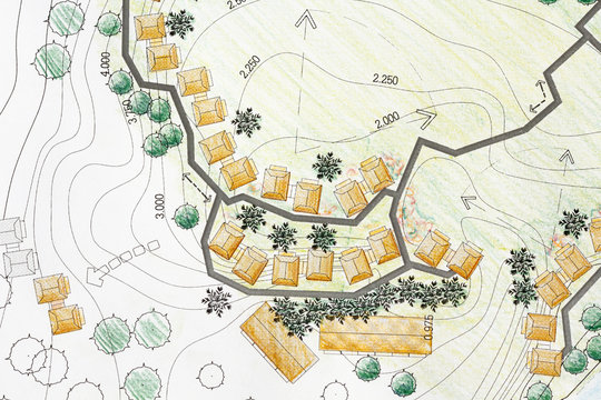 Landscape Architect Designing on site analysis plan