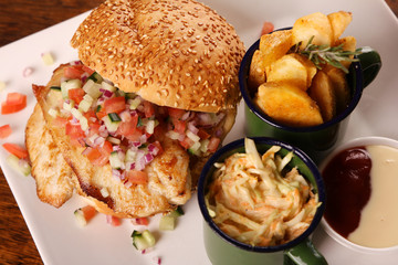 Delicious chicken burger