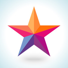 Obraz premium Bright colorful star shape in modern polygonal crystal style