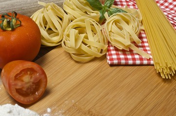 Pasta and ingredients for pasta