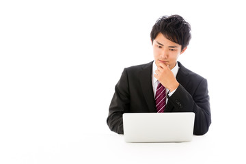 asian businessman on working image