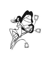 Fee romantik Flügel blumen