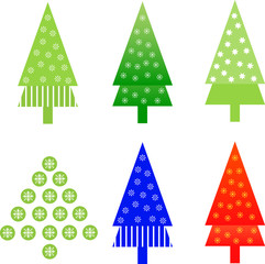 Isolated Christmas Tree Illustrations