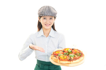 笑顔のウェイトレス