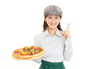 笑顔のウェイトレス