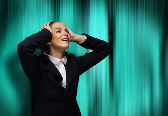 Businesswoman facing problems