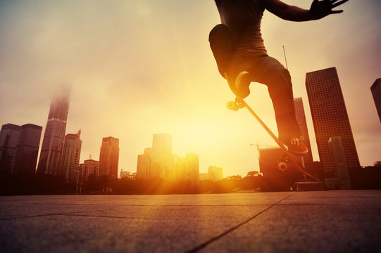 skateboarding on sunrise city 